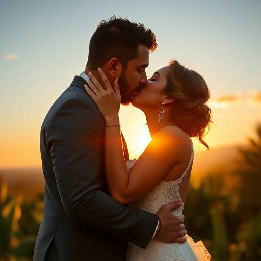 Casal se beijando apaixonadamente durante a festa de casamento em Brasília