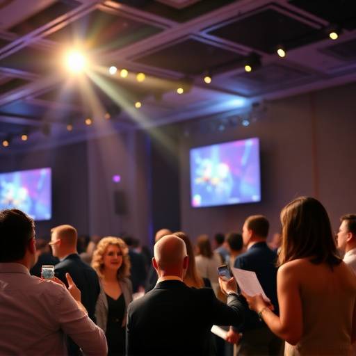Fotografia de um evento corporativo com premiaäão de funcionários em Brasília