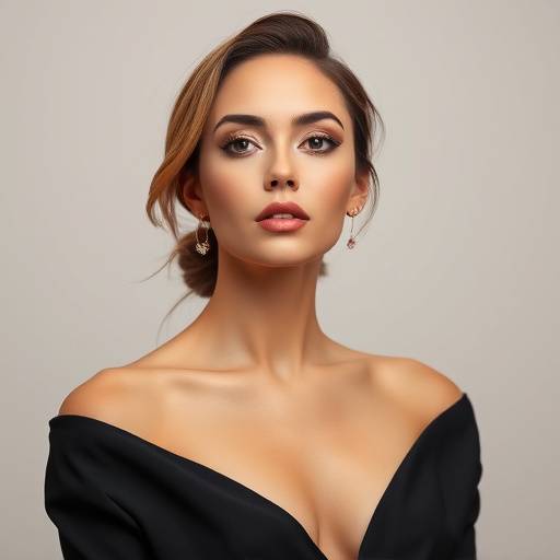 Retrato de uma mulher elegante em um estüdio fotográfico em Brasília